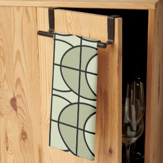 Green Circles Stripes Geometric Pattern