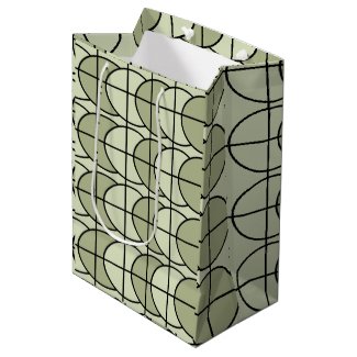 Green Circles Stripes Geometric Pattern