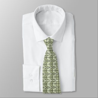 Green Circles Stripes Geometric Pattern