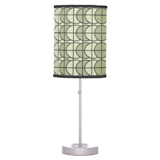 Green Circles Stripes Geometric Pattern