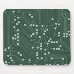 Green Circuit Board Background Pattern Art Mouse Pad