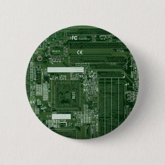 Green circuit board badge pinback button