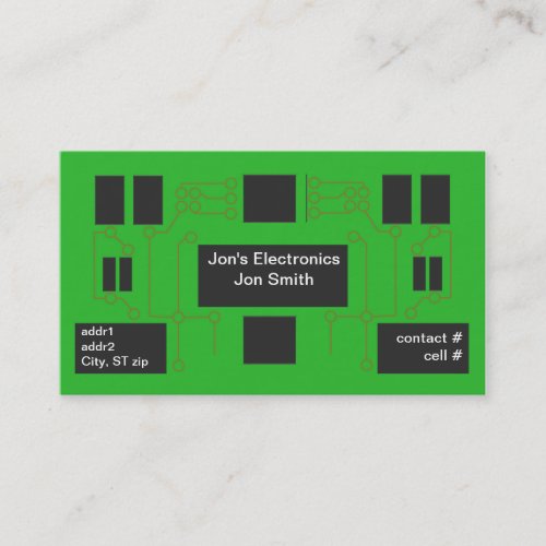 green circuit board business card