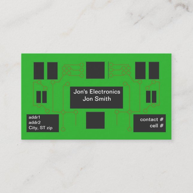 green circuit board business card (Front)