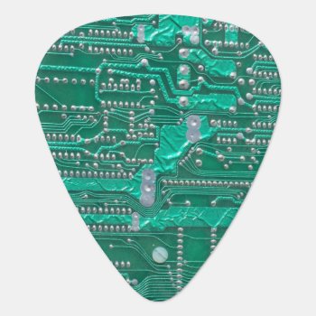 Green Circuit Board High-tech Designed Guitar Pick by abadu44 at Zazzle