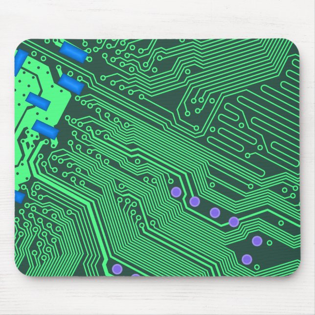 Green Circuit Board Mouse Pad (Front)