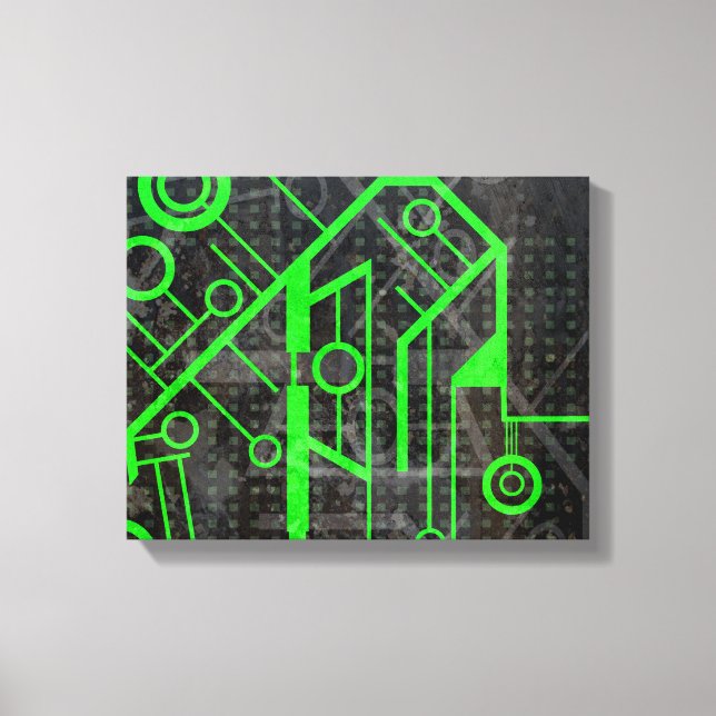 Green Circuit Canvas Print (Front)