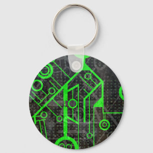Green Circuit Keychain