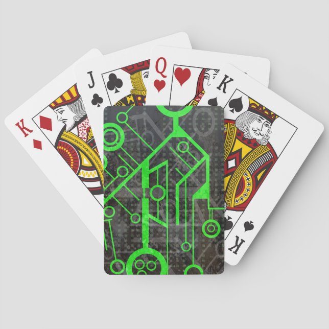 Green Circuit Poker Cards (Back)