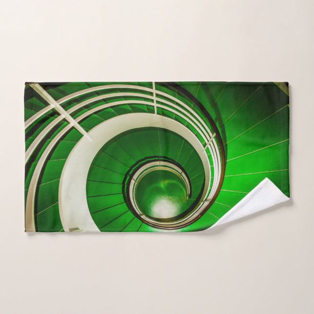 Green Circular Stairway Bath Towel Set (Hand Towel)