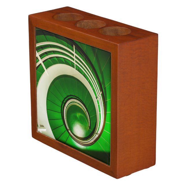 Green Circular Stairway Desk Organizer (Angled)