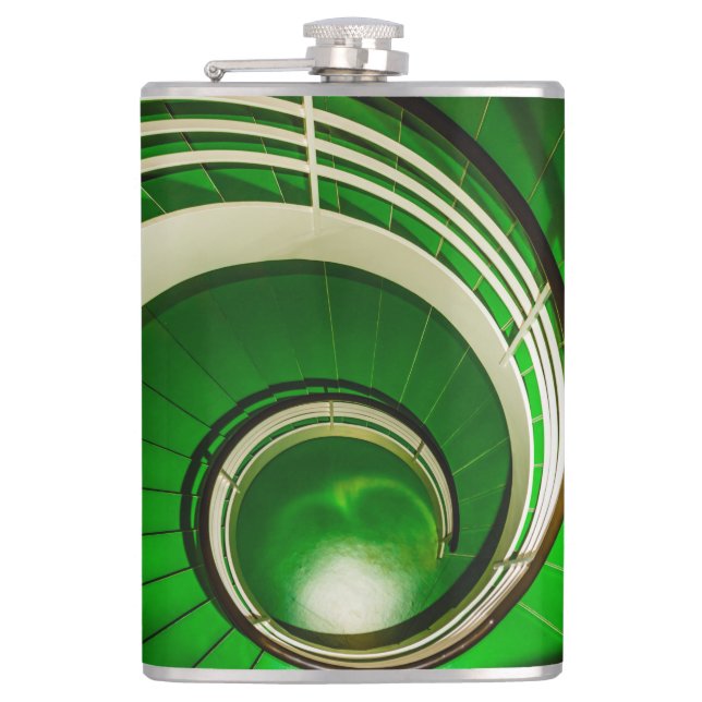 Green Circular Stairway Flask (Front)