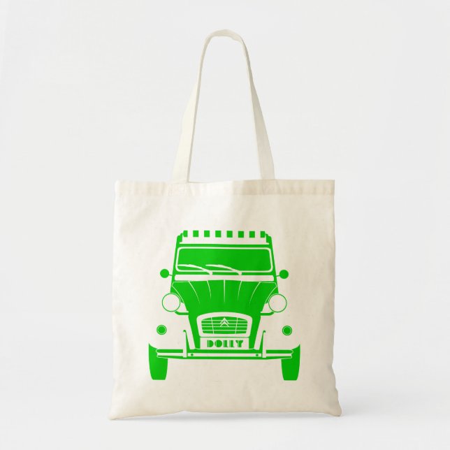 Green Citroen 2cv Deux Chevaux Dolly tote bag (Front)