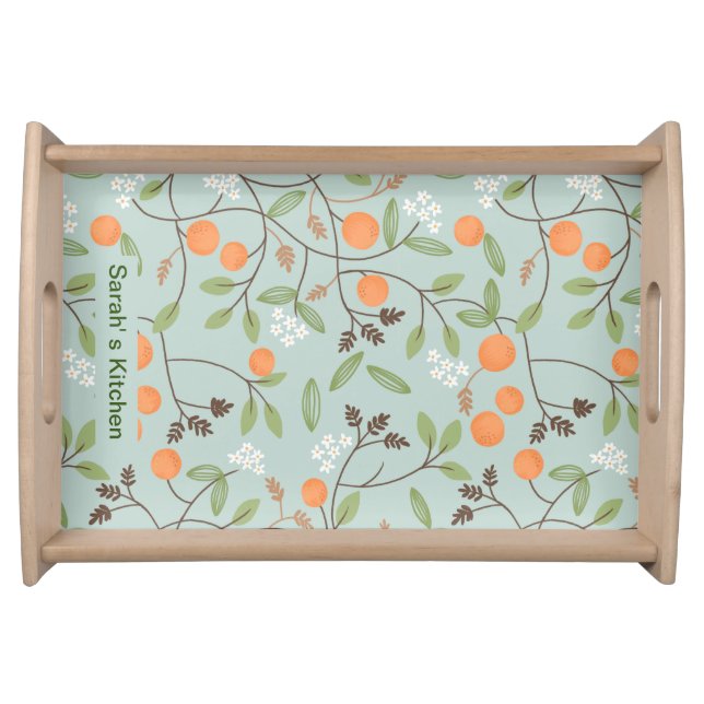 Green Citrus and Orange Blossom Serving Tray (Front)