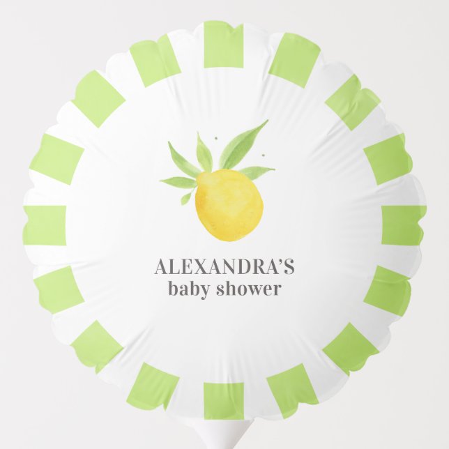 Green Citrus Baby Shower Balloon (Back)