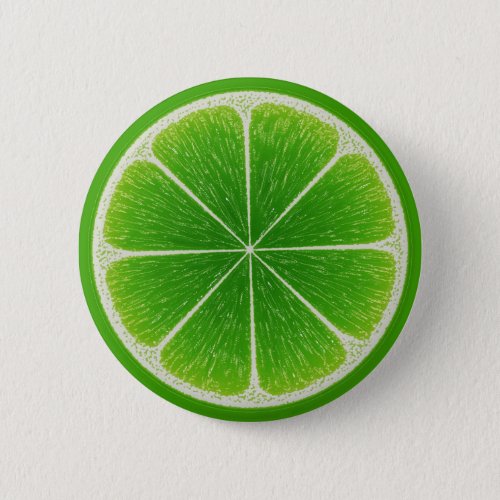 Green Citrus Lime Fruit Slice Button