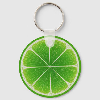Green Citrus Lime Fruit Slice Keychain