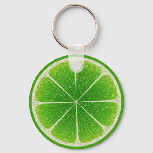 Green Citrus Lime Fruit Slice Keychain