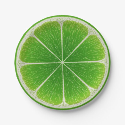 Green Citrus Lime Fruit Slice Paper Plates