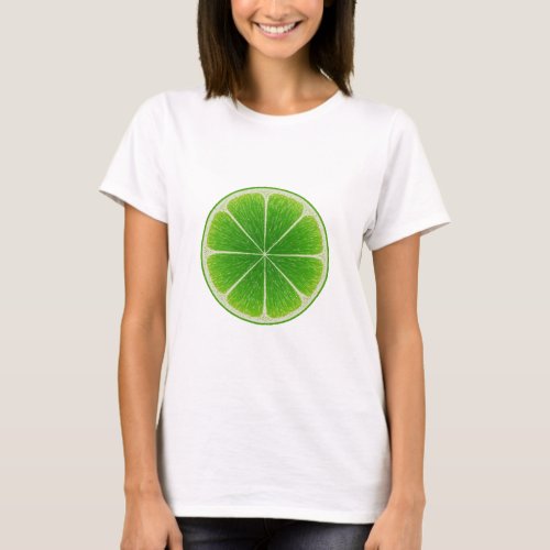 Green Citrus Lime Fruit Slice T_Shirt