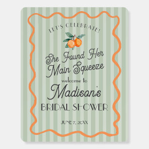 Green Citrus Main Squeeze Bridal Shower Welcome Foam Board