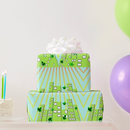 Green City Wrapping Paper