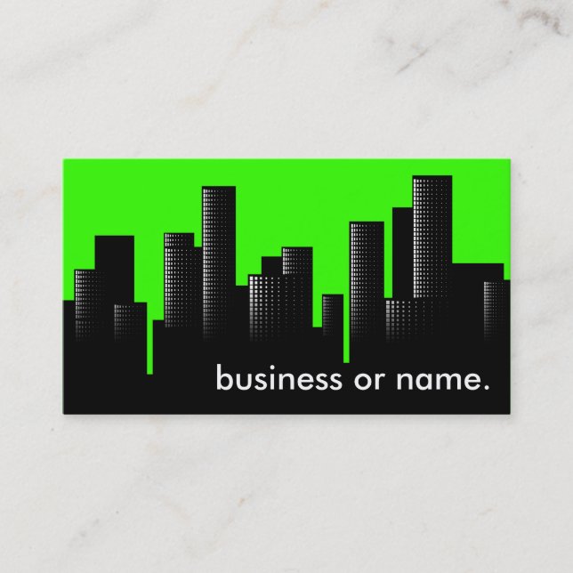 green cityscape business card (Front)