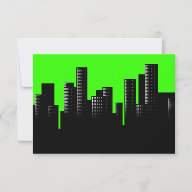 green cityscape invitation (Front)