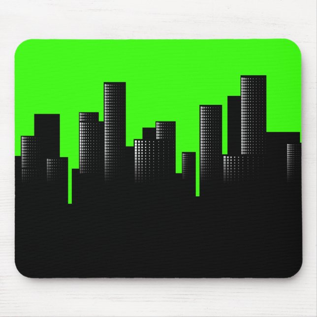 green cityscape mouse pad (Front)