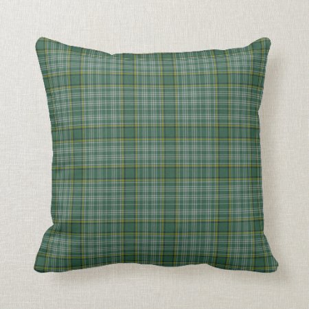 Green Clan Currie Tartan Plaid Pillow