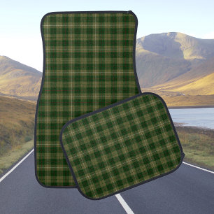 Green Clan Scotland Tartan Plaid checkers pattern Car Floor Mat