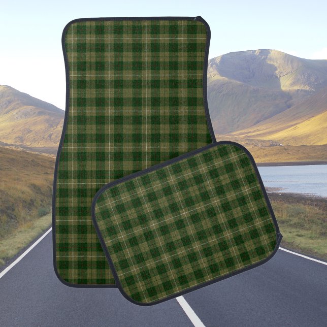Green Clan Scotland Tartan Plaid checkers pattern Car Floor Mat (vintage tartan scottish pattern car mat)