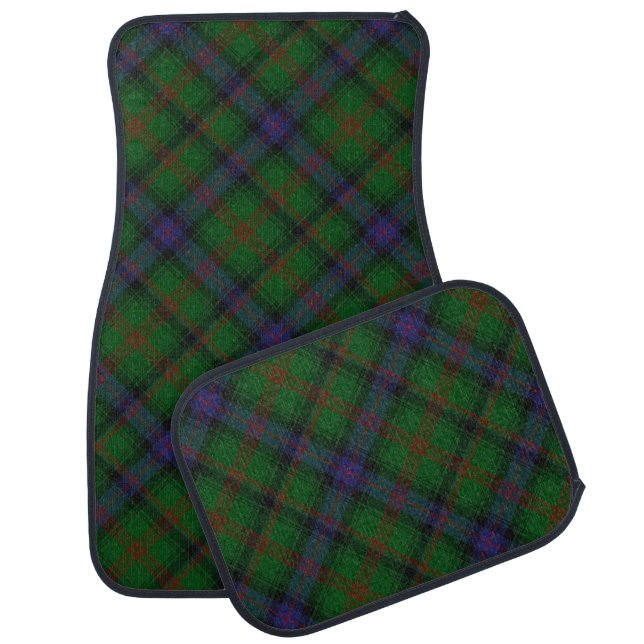 Green Clan Scottish Tartan Plaid checkered Car Floor Mat (Set)