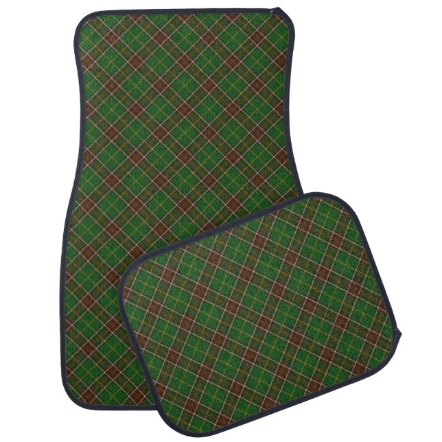 Green Clan Scottish Tartan Plaid checkered Car Floor Mat (Set)