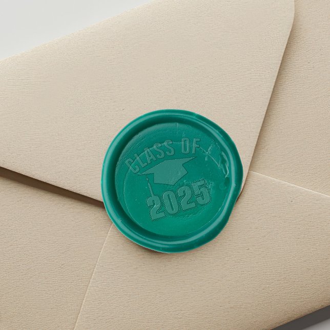 Green Class of 2025 Graduation Party Wax Seal Stamp (Creator Uploaded)