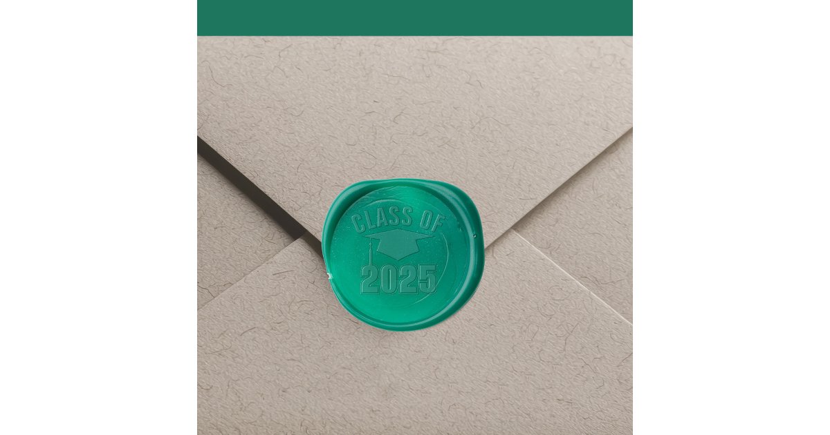 Green Class of 2025 Graduation Party Wax Seal Sticker | Zazzle