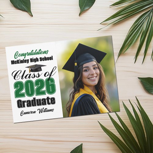 Green Class of 2026 Graduate Photo Graduation
