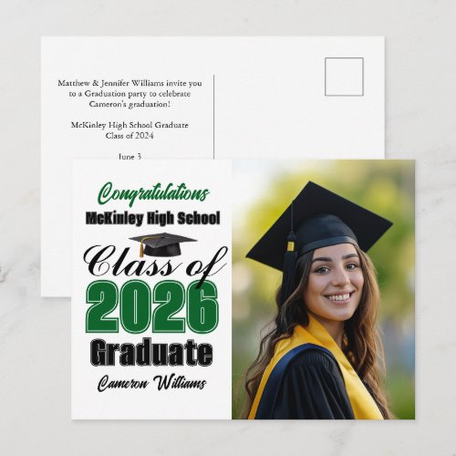 Green Class of 2026 Graduate Photo Graduation