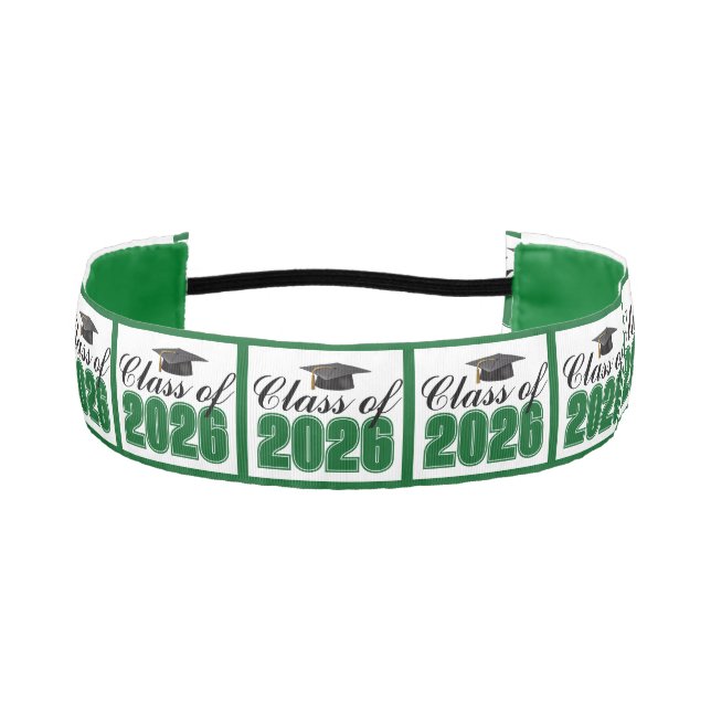 Green Class of 2026 Graduation Athletic Headband (Front)