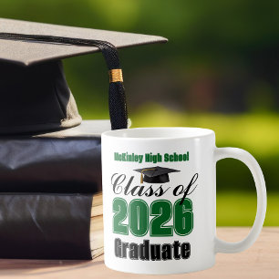 Green Class of 2026 Graduation Keepsake Coffee Mug