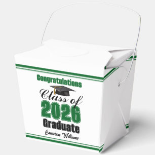 Green Class of 2026 Graduation Party Fortune Favor Boxes