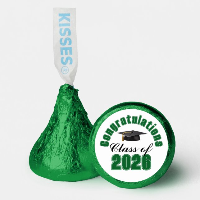 Green Class of 2026 Graduation Party Hershey®'s Kisses® (Front)