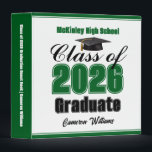 Green Class of 2026 Graduation Photo Album 3 Ring Binder<br><div class="desc">Customize your own green high school Class of 2026 graduate photo album binder for a graduation gift. Cool varsity letters for the year on a great custom commemorative gift for seniors. Insert pages not included.</div>
