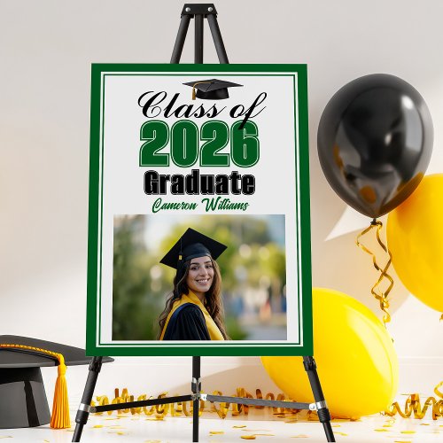Green Class of 2026 Photo Custom Graduation Party