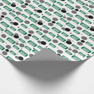 Green "Class Of" Dog Tag and Dots Pattern Wrap Wrapping Paper