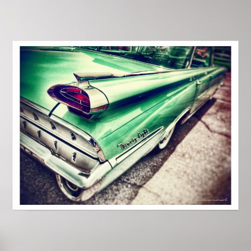 Green Classic Car Taillight Poster