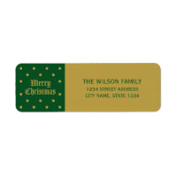 Green Classic Decorative Merry Christmas Address Label