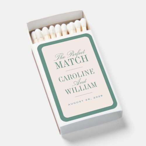 Green Classic Elegant Wedding Favor Matchboxes