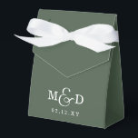 Green Classic Modern Monogram Wedding Favor Boxes<br><div class="desc">Green Classic Modern Monogram Wedding Favor Boxes</div>