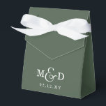 Green Classic Modern Monogram Wedding Favor Boxes<br><div class="desc">Green Classic Modern Monogram Wedding Favor Boxes</div>